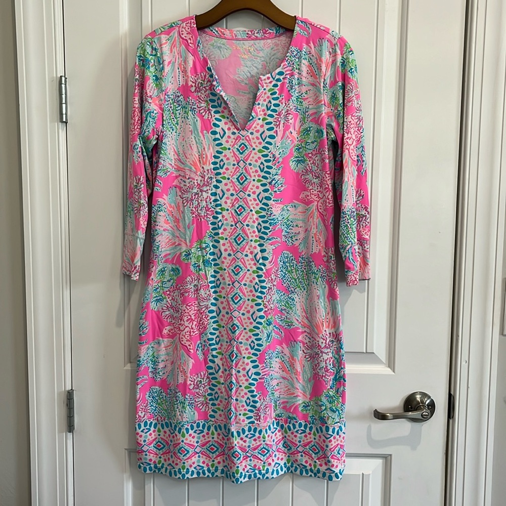 Lilly Pulitzer 🦩🌴  pink & blue spring summer dress size medium